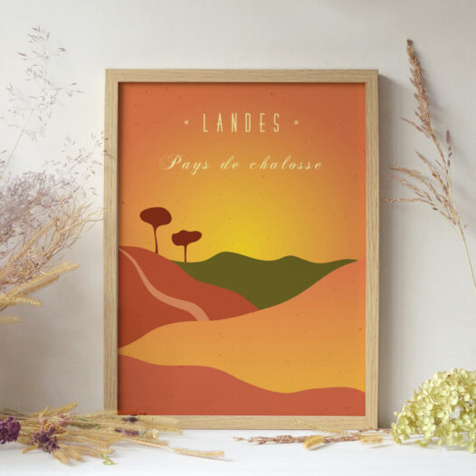 Affiche Chalosse - paysage des Landes • Papier Lune