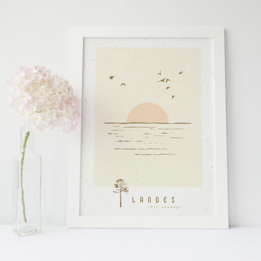 Affiche Landes - Côte sauvage • Papier Lune