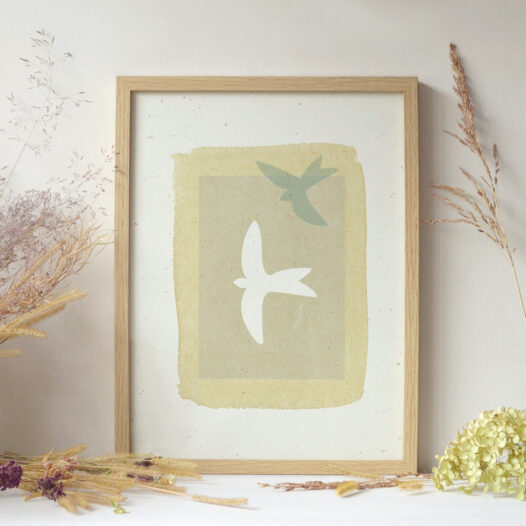 Affiche éco-responsable Oiseaux • Papier Lune