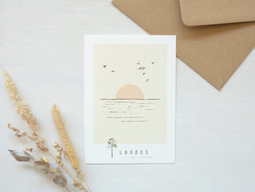 Carte postale Landes - côte sauvage • Papier Lune