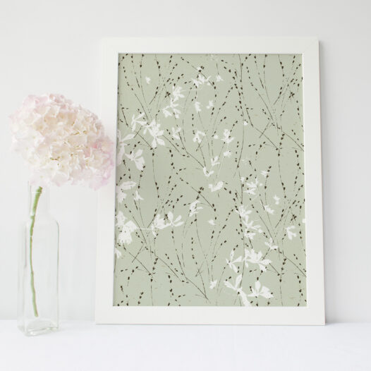Affiche Sauvage - illustration fleurie • Papier Lune