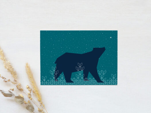 Carte postale Ours - dessin poétique • Papier Lune