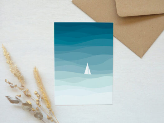 Carte postale La mer - illustration nature • Papier Lune