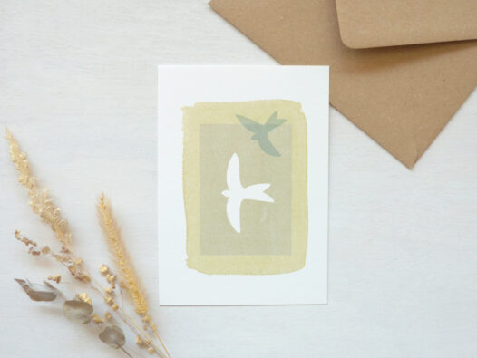 Carte postale Nature : Les oiseaux bleus • Papier Lune