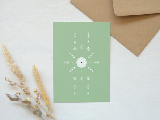 Carte postale fleurie : Hiver Scandinave • Papier Lune